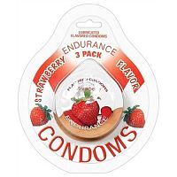 Endurance Condoms - Strawberry - 3 Pack