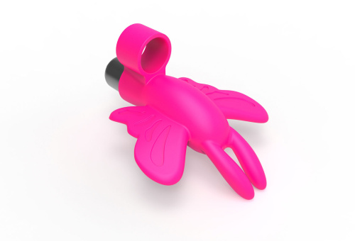 The 9's Flirt Finger Butterfly Finger Vibrator - Pink  2