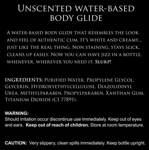 Master Series Jizz Unscented Water-Based Body Glide - 16 Oz  2