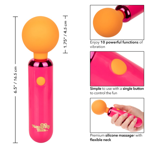 Naughty Bits Home Cumming Queen Vibrating Wand -  Orange/pink  4