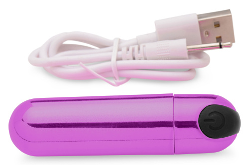 10x Rechargeable Vibrating Metallic Bullet - Purple  4