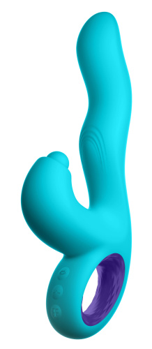 Klio Triple Action Thumping Rabbit Vibrator -  Turquoise  5