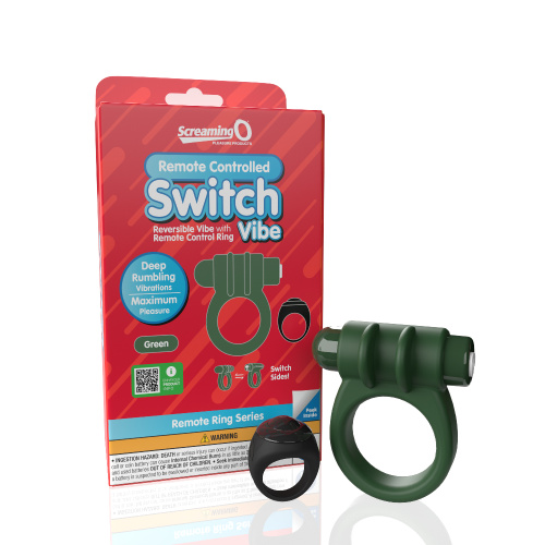 Screaming O Remote Controlled Switch Vibrating  Ring - Green  4