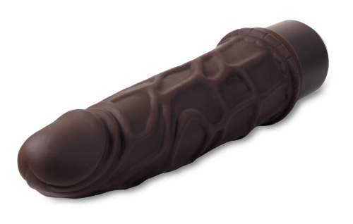 Dr. Skin Silicone - Dr. Robert - 7 Inch Vibrating  Dildo - Brown  2