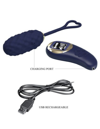 Vivian Remote Control Vibrating Egg - Blue  5