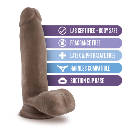 Au Naturel - 7 Inch Sensa Feel Dildo - Chocolate  2