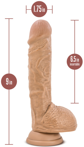 Au Naturel - Big Billy - 9 Inch Dildo - Mocha  4
