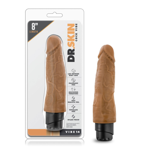 Dr. Skin - Cock Vibe 14 - 8 Inch Vibrating Cock - Mocha  2
