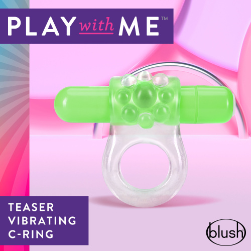 Play With Me  Teaser Vibrating C-Ring   Green  4
