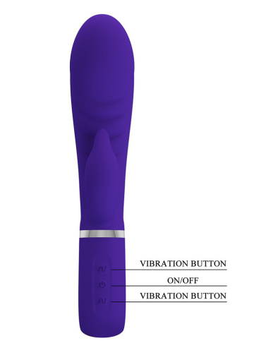Prescott Super Soft Rabbit Silicone Vibrator -  Purple  2