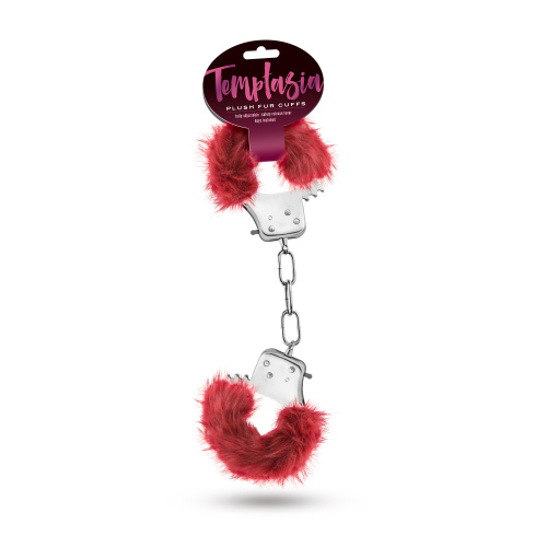 Temptasia - Plush Fur Cuffs - Burgundy  2
