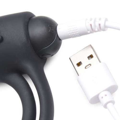 Bang - Silicone Cock Ring and Bullet With Remote Control - Black  3