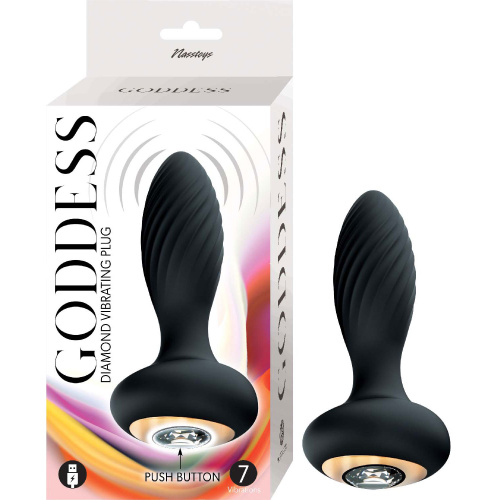 Goddess Diamond Vibrating Plug - Black  3