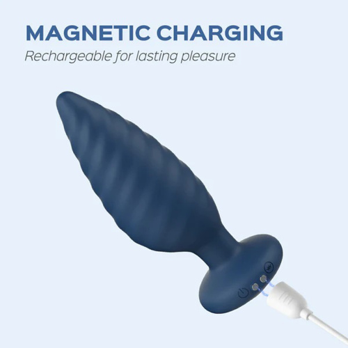 Noah - App Controlled Rotating Butt Plug - Blue  2