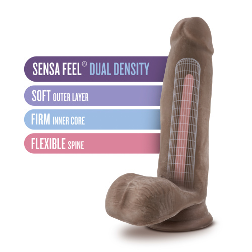 Au Naturel - 7 Inch Sensa Feel Dildo - Chocolate  3