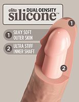 King Cock Elite 9 Inch Silicone Dual Density  Cock - Light