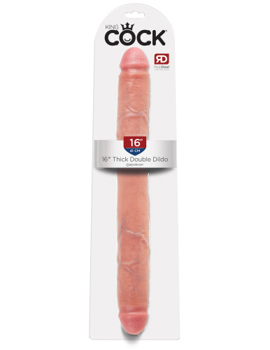 King Cock 16 Inch Thick Double  Dildo - Flesh  3
