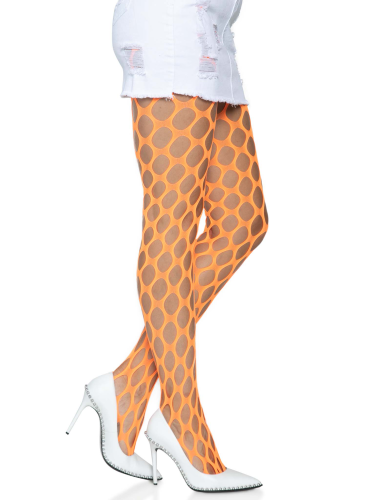 Jumbo Pothole Net Tights - Neon Orange - One Size  2
