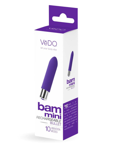 Bam Mini Rechargeable Bullet Vibe - Indigo  2