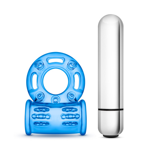 Stay Hard 10 Function Vibrating Bull Ring - Blue  3