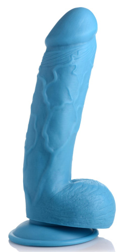 Pop Pecker 8.25 Inch Dildo With Balls - Blue  5
