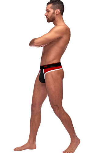 Retro Sport Panel Thong - L/ XL - Red/ Black  2
