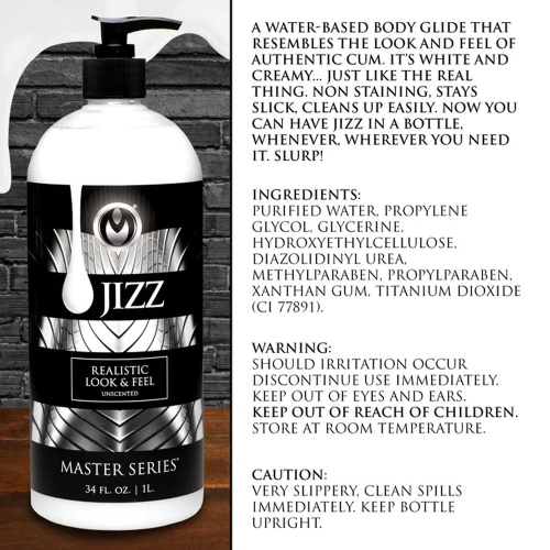 Jizz Unscented Water-Based Lube - 34oz  3
