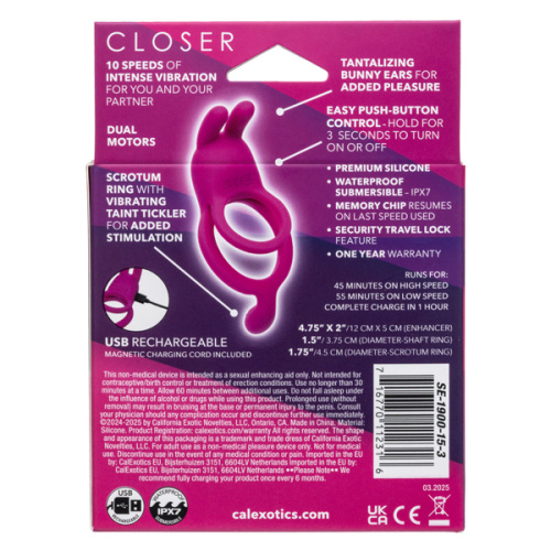 Closer Intimate Rechargeable Ring Touch - Pink