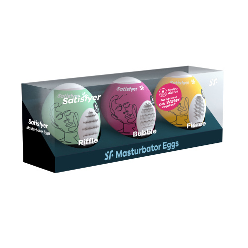 3 Pc Set  Masturbator Egg - Riffle - Bubble - Fierce  3