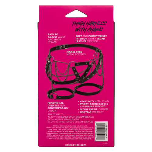 Euphoria Collection Thigh Harness With Chains -  Black  3