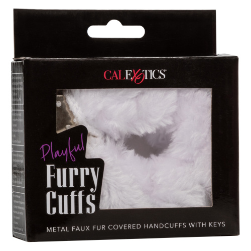 Playful Furry Cuffs - White  2