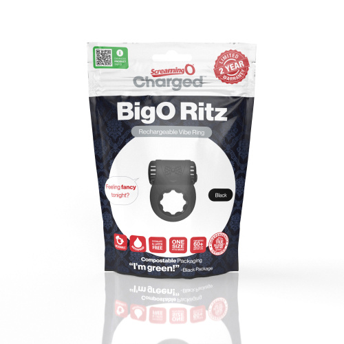 Screaming O - Big O Ritz Rechargeable Vibe Ring -  Black  4