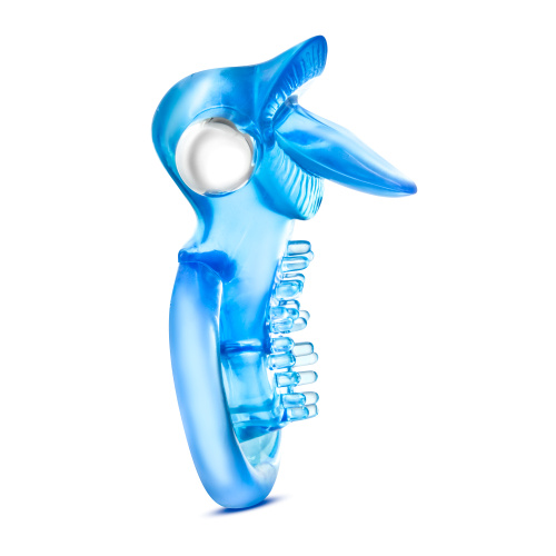 Stay Hard 10 Function Vibrating Tongue Ring - Blue  3