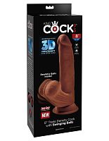 8 Inch Triple Density Cock With Swinging Balls - Brown