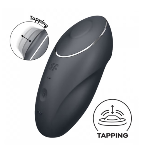 Satisfyer Tap and Climax 1 Vibrator - Grey  2