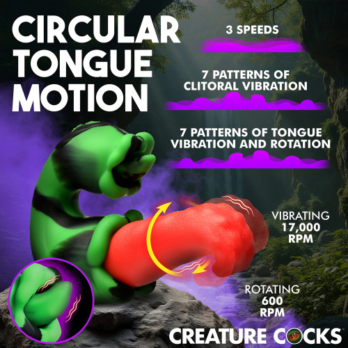 Tongue Lasher Silicone Vibrator - Green  4