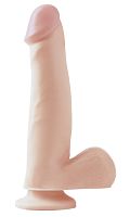 Basix Rubber Works 7.5 Inch Dong With Suction Cup - Flesh