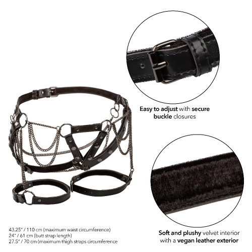 Euphoria Collection Thigh Harness With Chains -  Black  4