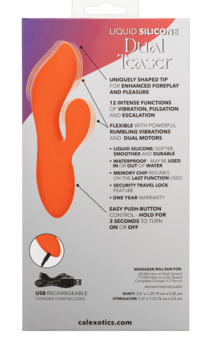 Stella Liquid Silicone Dual Teaser - Orange  2
