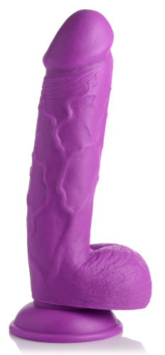 Pop Pecker 8.25 Inch Dildo With Balls - Purple  5