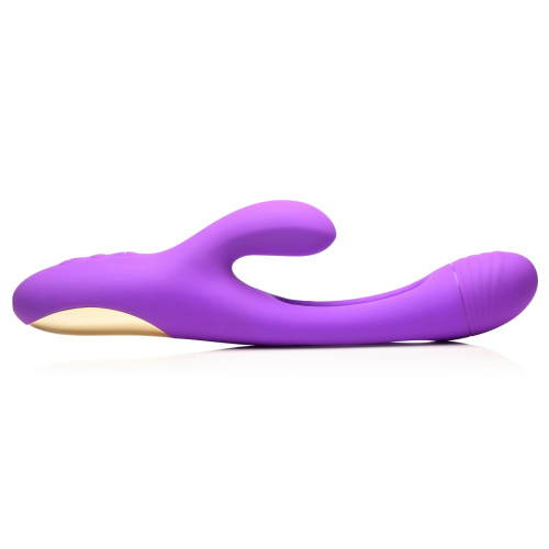 Tri-Flick Flicking Silicone Rabbit Vibrator - Purple  2