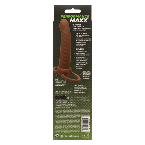 Performance Maxx Rechargeable Ribbed Dual Penetrator - Brown  2