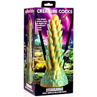 Stegosaurus Spiky Reptile Silicone Dildo - Green