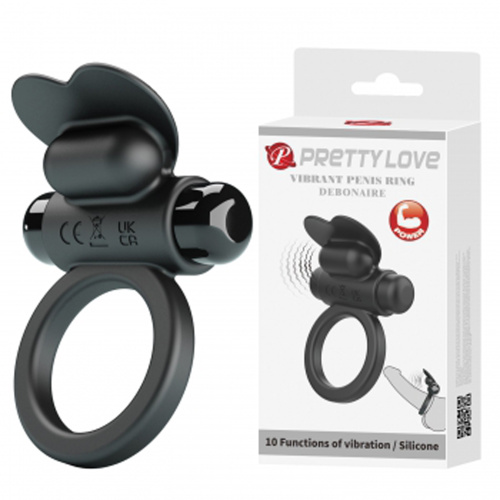 Vibrating Penis Ring Debonaire - Black  2
