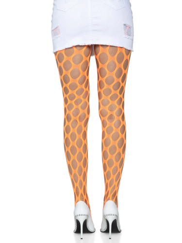 Jumbo Pothole Net Tights - Neon Orange - One Size  3