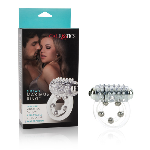 Maximus Enhancement Ring 5 Stroker Beads Rechargeable Clear  5