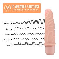 Dr. Skin Silicone - Dr. Robert - 7 Inch Vibrating  Dildo -Beige