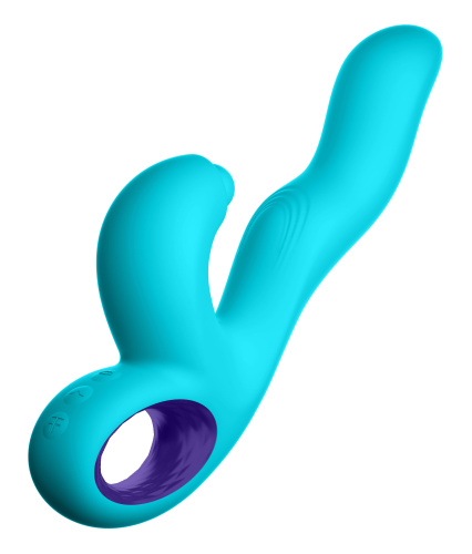 Klio Triple Action Thumping Rabbit Vibrator -  Turquoise  3