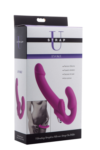Evoke Vibrating Strapless Silicone Strap-on Dildo  5