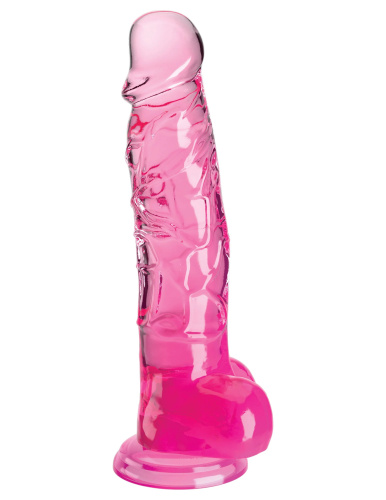 King Cock Clear 8 Inch With Balls - Pink  2